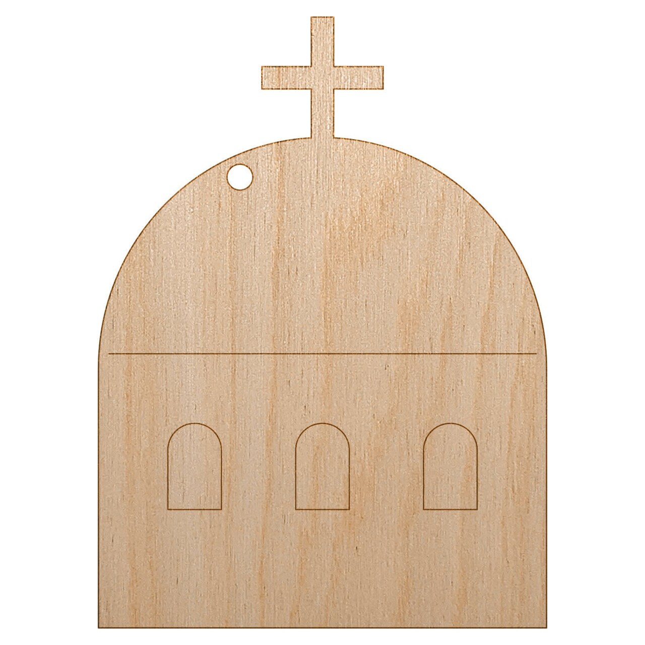 Greece Greek Symbol Church Dome Unfinished Craft Wood Holiday Christmas Tree DIY Pre-Drilled Ornament